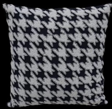 Silver Moti & White Moti Embroidered Cushion Cover (20*20)