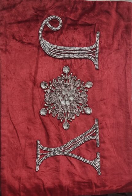 White Beads & White Stone Cushion Cover (14*20)